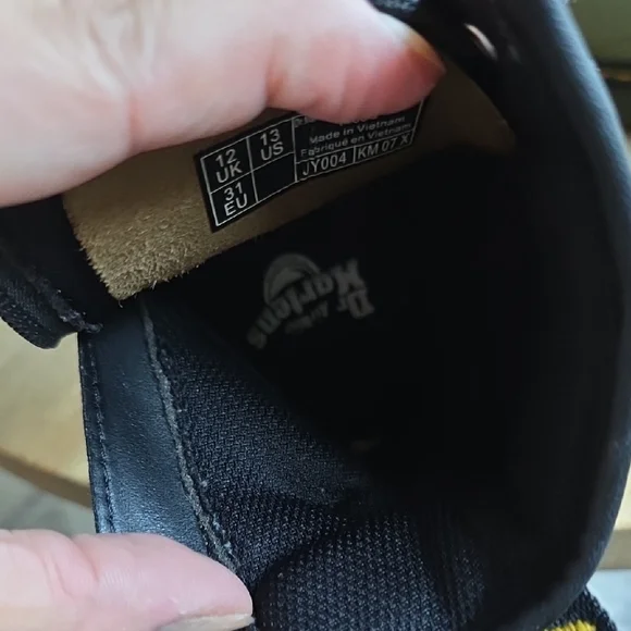 Dr. Martens Children's Olive Combat Boots - Picture 7 of 8